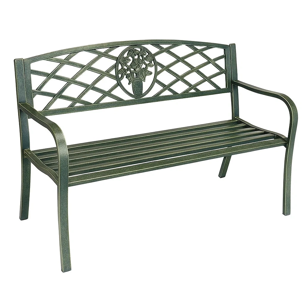 Gartenbank Metall Grün 124 cm
