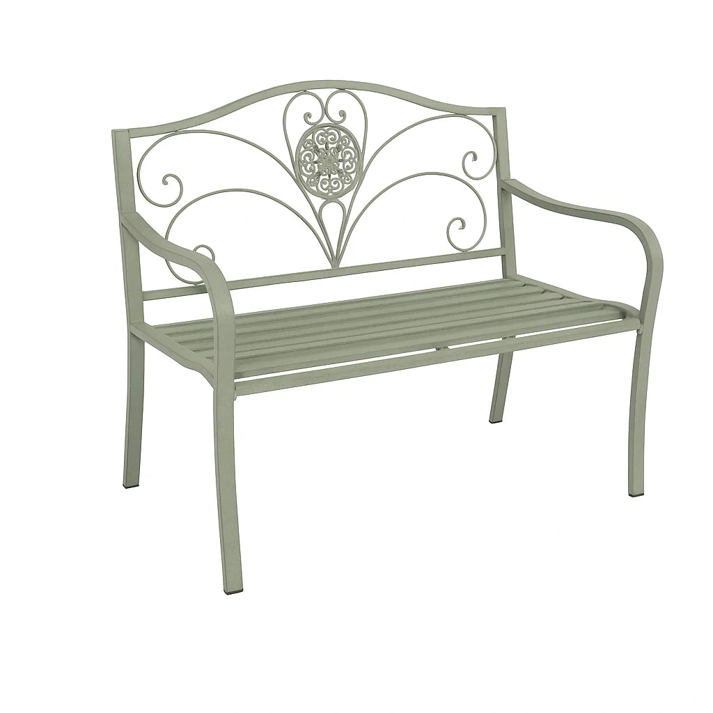 Gartenbank aus Metall Grau 118x50x90 cm