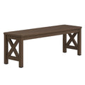 Holzbank rechteckig Dunkelbraun 120x35x45cm