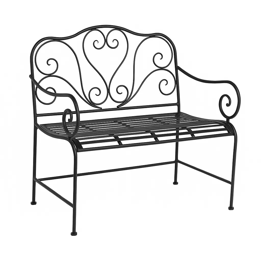 Gartenbank aus Metall Schwarz 120x55x95cm