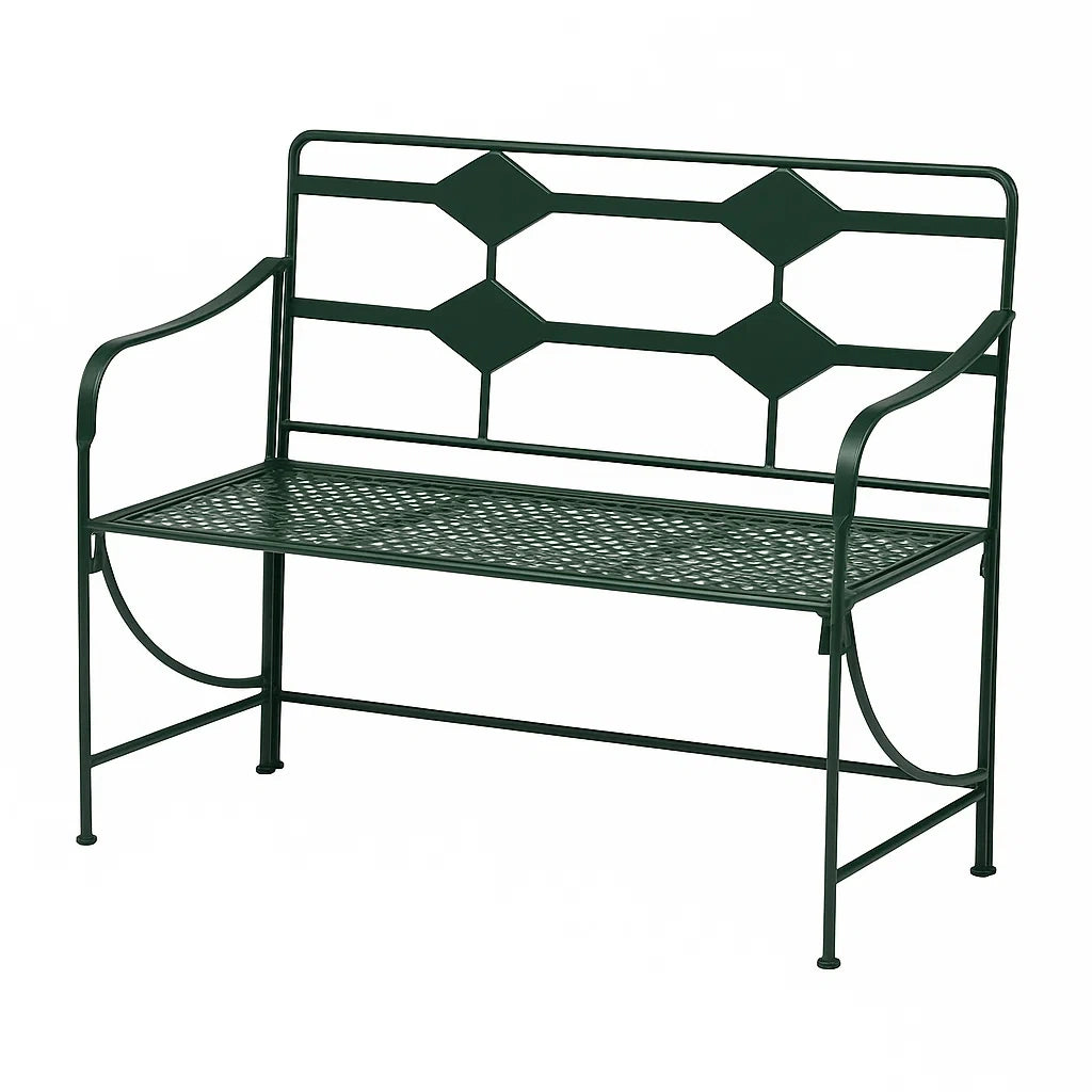 Metall Gartenbank Stahl Grün 2-Sitzer 120x50x80 cm