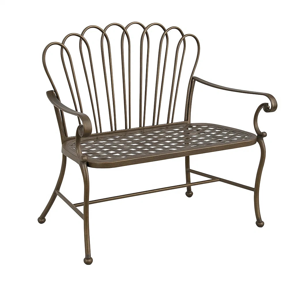 Metall Gartenbank Bronze 2-Sitzer