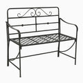 Metall Gartenbank Schwarz 2-Sitzer