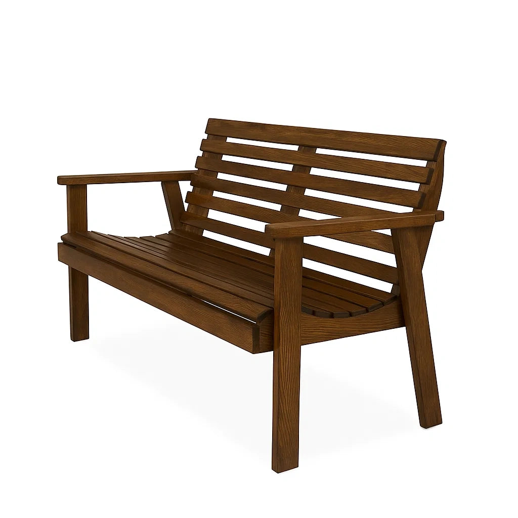 Gartenbank aus Hartholz Braun 120cm