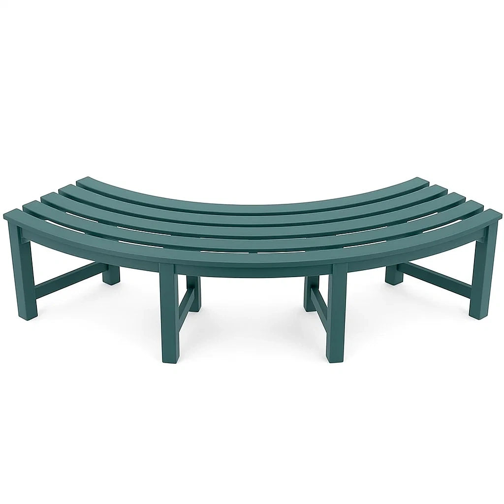 Gartenbank Halbkreis Metall Dunkelgrün 150x50x45 cm