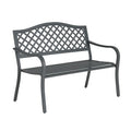 Metall Gartenbank, 2-Sitzer, Gitterrückenlehne, Anthrazit, 127 cm