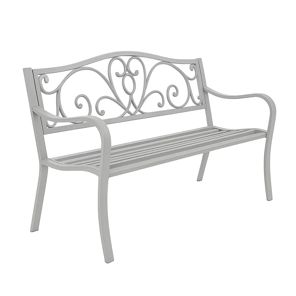 Gartenbank aus Metall Grau 127cm x 60cm x 85cm
