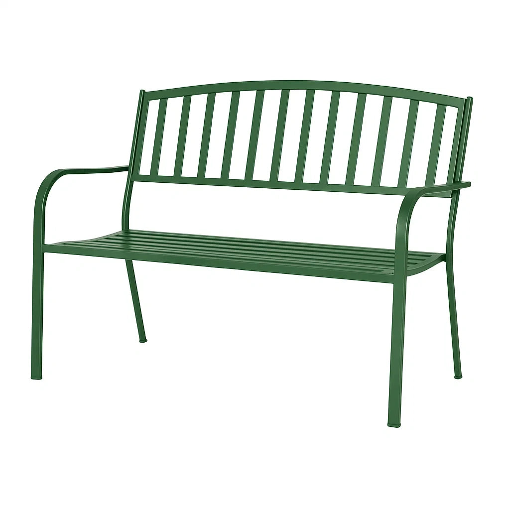 Grüne Stahl-Gartenbank 120 cm