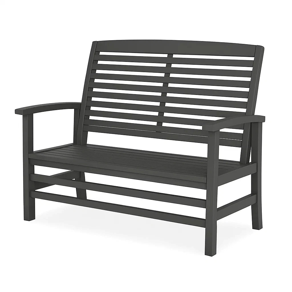 Kunststoff Gartenbank 2-Sitzer Dunkelgrau