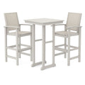 Polyholz Bistro-Set Beige mit 2 Barhockern
