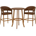 Bar-Set aus Rattan und Holz 3-teilig Braun