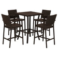 5-teiliges Bar-Set aus Polyrattan Braun
