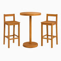 Holz Bistrotisch-Set mit 2 Barhockern