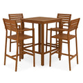 Bar-Set aus Akazienholz für 4 Personen, Braun, 90x90 cm Tisch