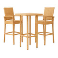 Bistro-Set aus Kunststoffgeflecht Beige 3-teilig