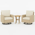 Gartenstuhl-Set mit Tisch aus Rattan in Beige