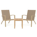 Gartenmöbel-Set 2 Stühle und Tisch Aluminium Textilene Beige
