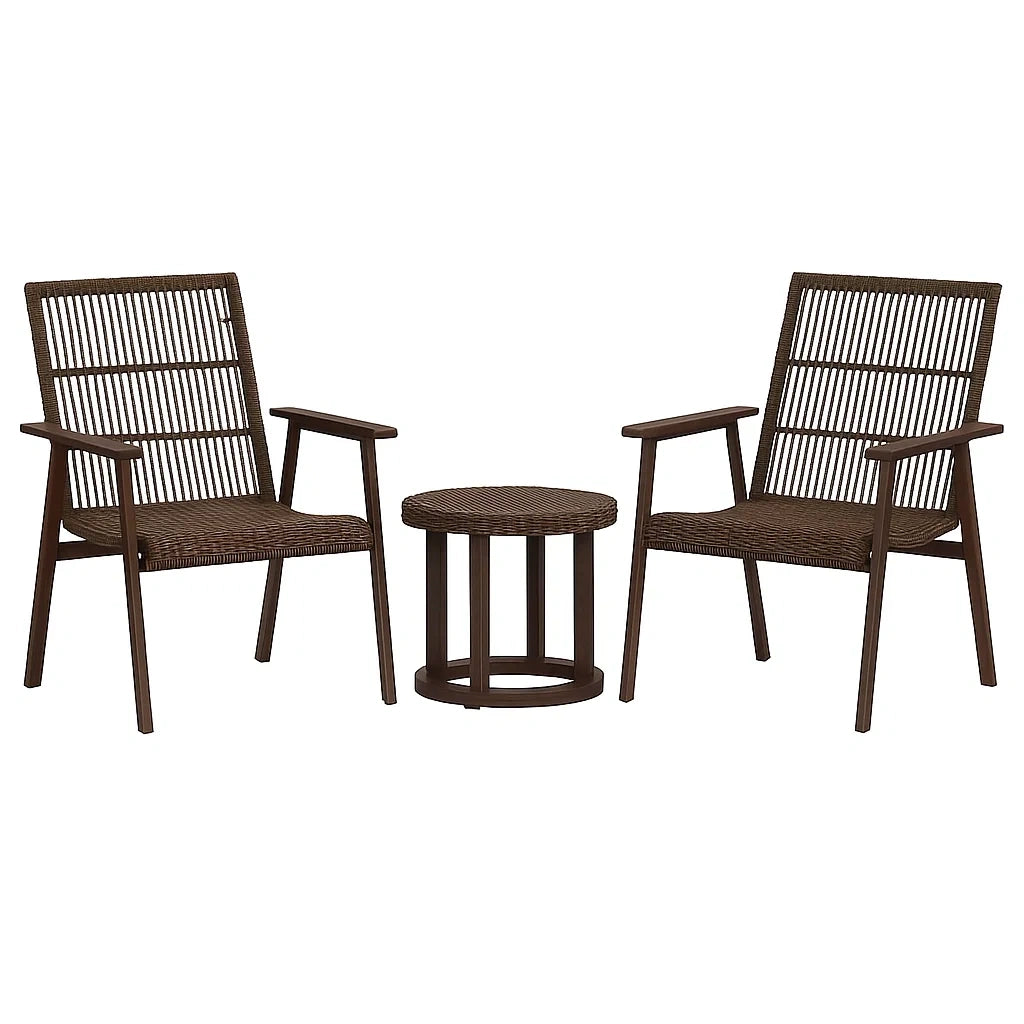 Polyrattan Gartenmöbel-Set aus Metallrahmen Braun