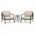 Aluminium Outdoor Lounge-Set mit Polyesterkissen in Grün/Beige