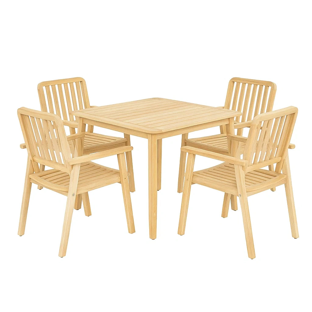Quadratisches Gartenset aus Kiefernholz, 5-teilig