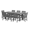 9-teiliges Gartenmöbelset Grau Aluminium Tisch und Stühle