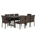 9-teiliges Gartenmöbel-Set aus Poly-Rattan Braun Tisch und Stühle