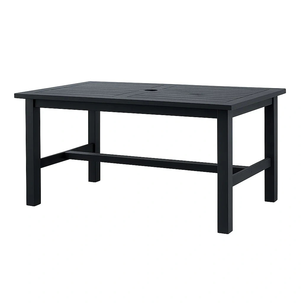 Gartentisch Aluminium Schwarz 140x80x74 cm