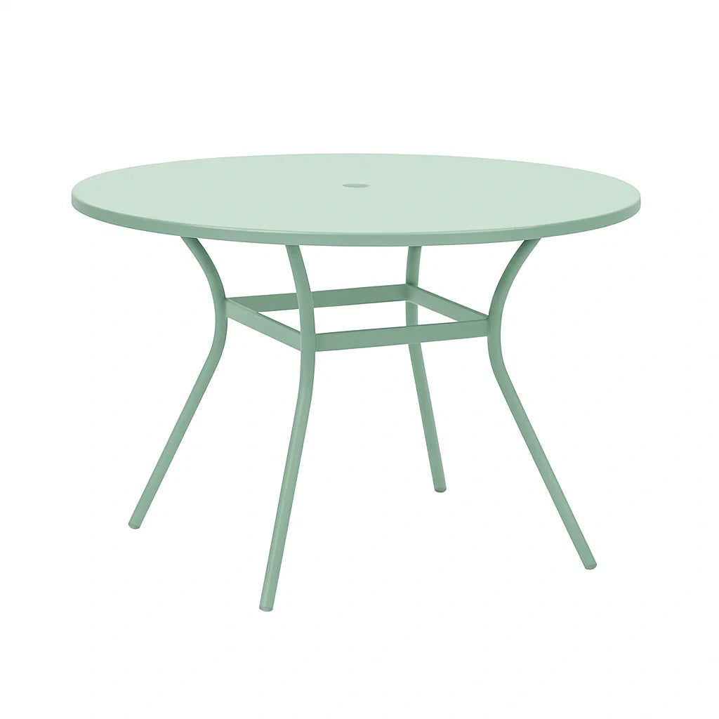 Runder Metall-Gartentisch, Ø 120 cm, Grün