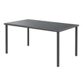 Rechteckiger Tisch mit Glasplatte und Aluminiumrahmen, 140x80x78 cm, Schwarz