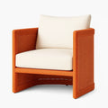 Sessel aus Aluminium und Polyrattan in Orange und Beige