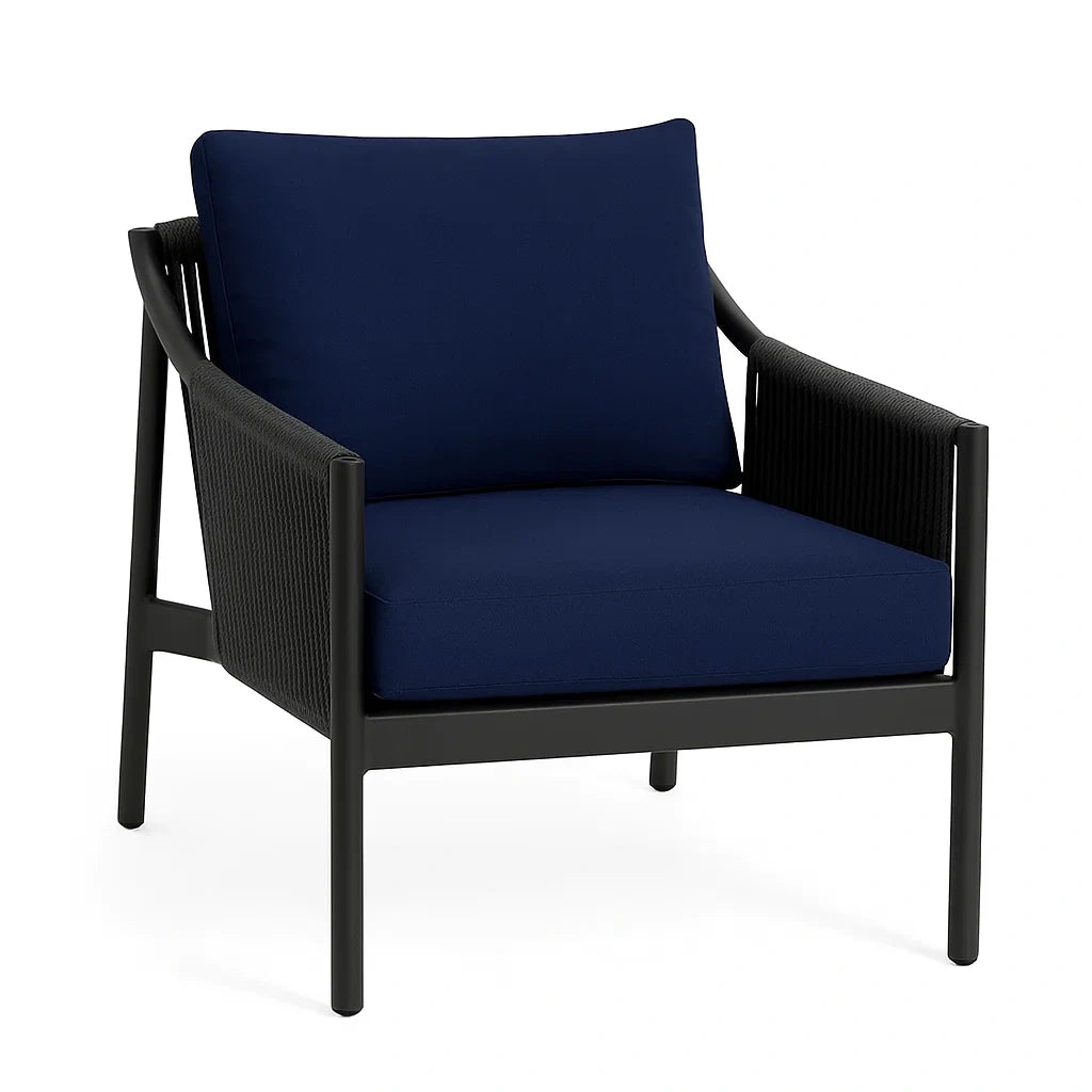 Sessel mit Aluminiumrahmen und Polyester Blau