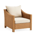 Polyrattan Sessel mit Polyesterkissen Beige/Naturbraun
