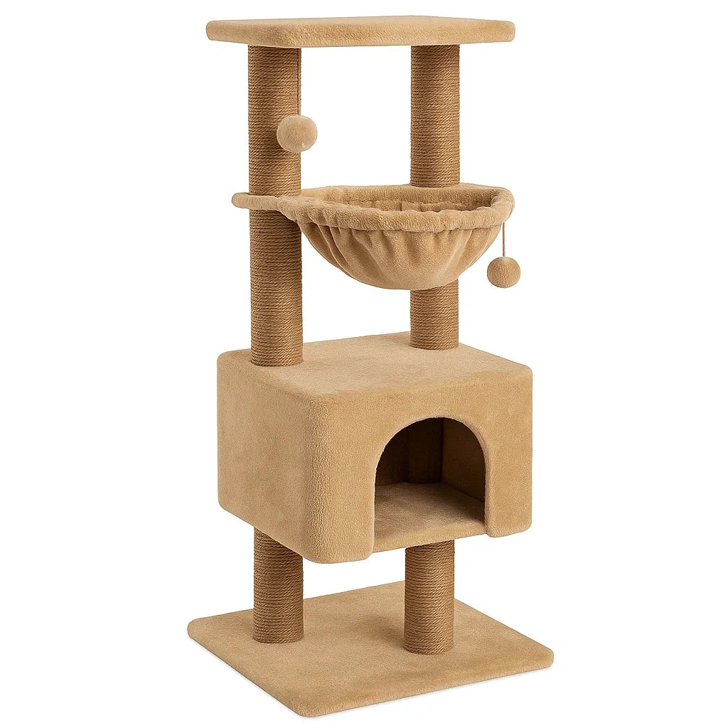 Kratzbaum für Katzen Plüsch Sisal 120cm