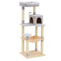 Katzenkratzbaum Sisal Plüsch Beige Grau 3 Ebenen