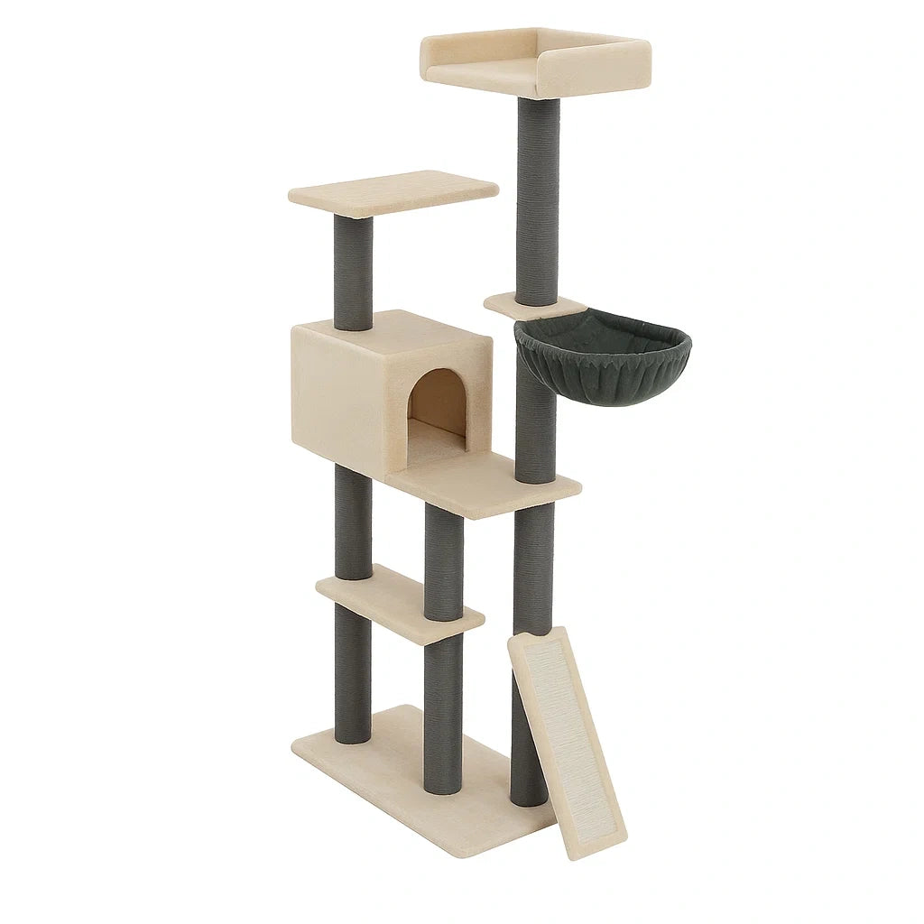 Katzenkratzbaum Holz Beige 150cm
