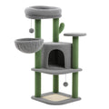 Katzenbaum Grau/Grün Plüsch Sisal mit Hängematte